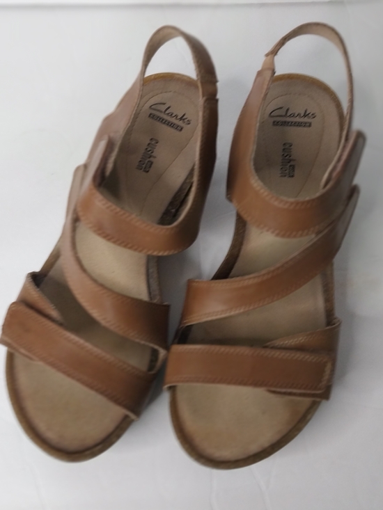 Clarks Shoes - Clarks Women’s Brown Leather Multi-Strap Slingback Sandals